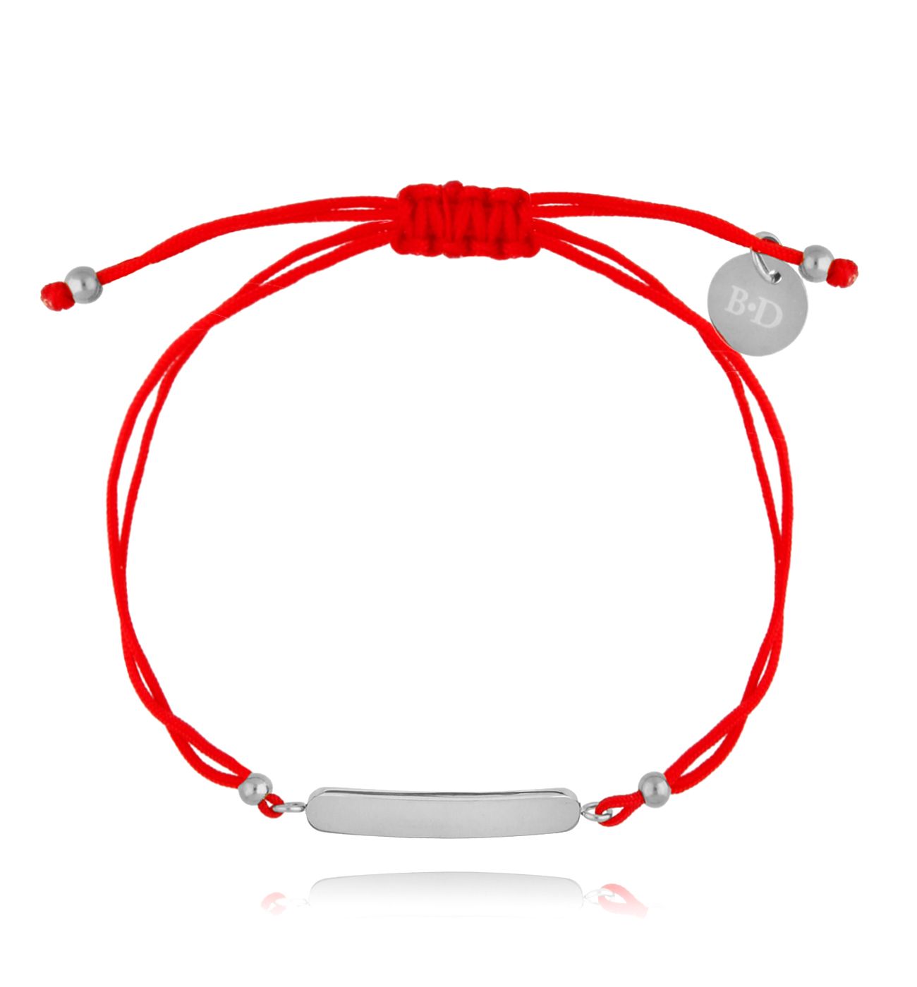 Bransoletka czerwono-srebrna z blaszką Smart BGL0600