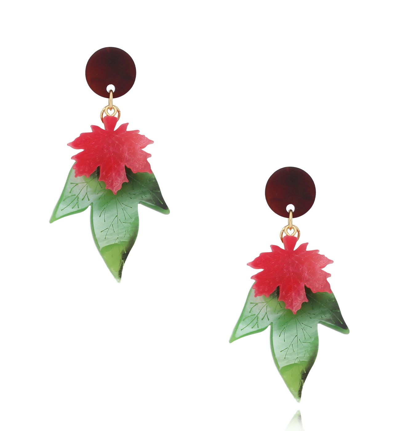 Kolczyki zielone liście Dayrta KZA0065 - By Dziubeka