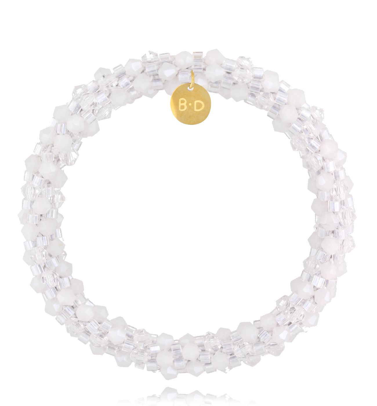 Bransoletka z kryształkami biała Luminous II BWE0030 - By Dziubeka