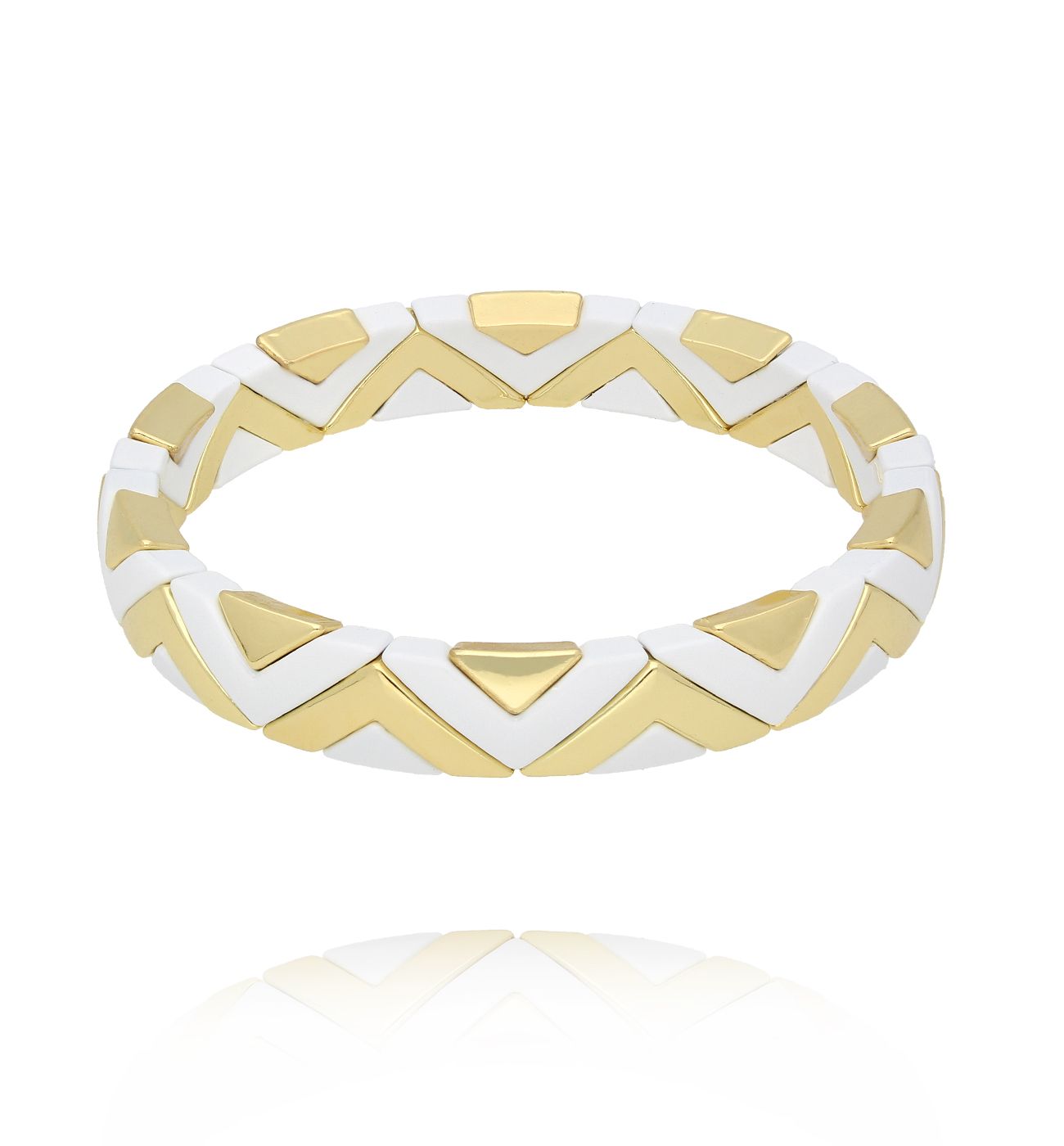 Bransoletka biało-złota BCR0038