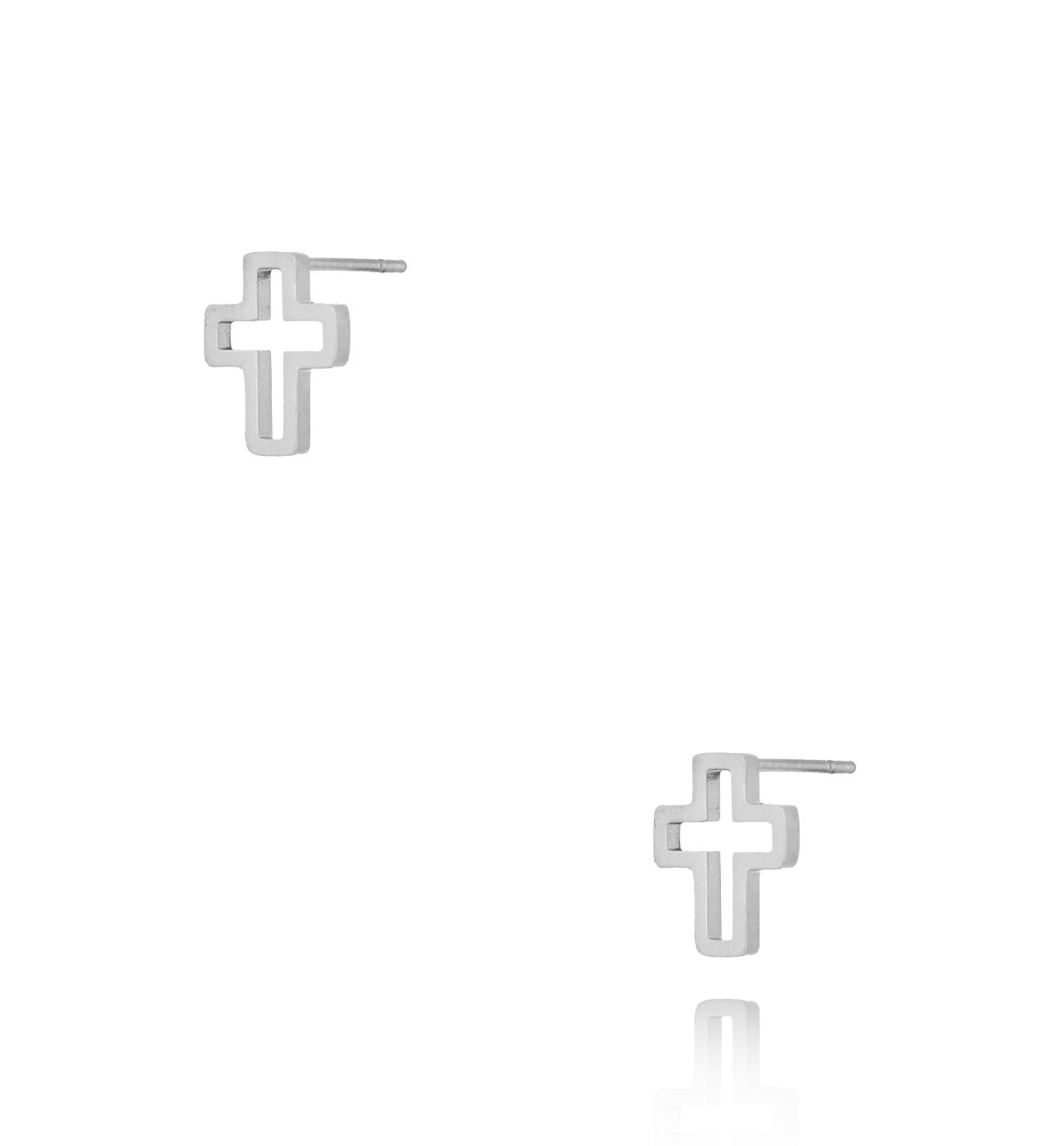 Kolczyki srebrne wkrętki krzyżyki Larissa - By Dziubeka