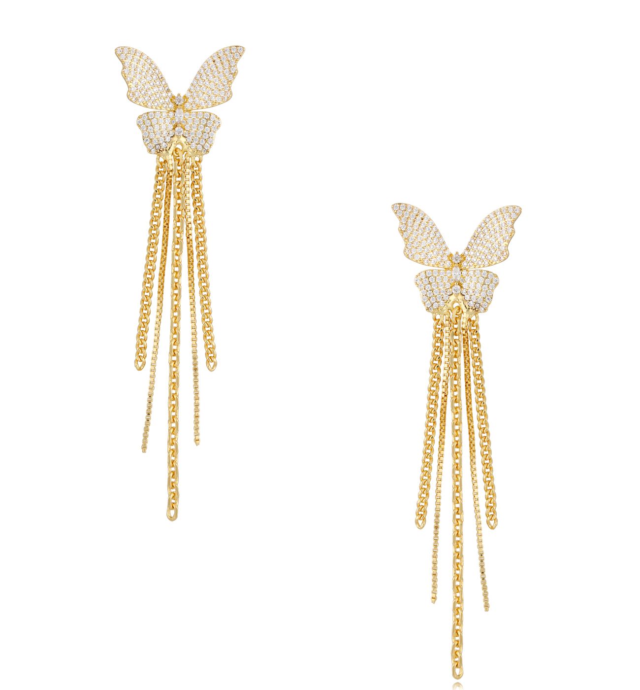 Kolczyki ze złotymi motylami Golden Butterfly - By Dziubeka