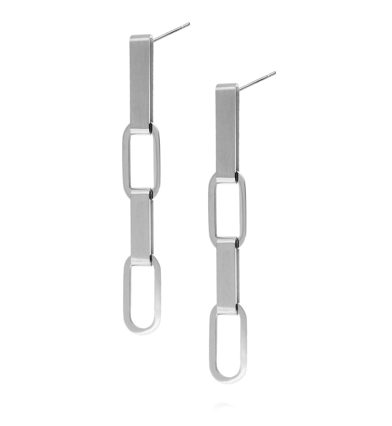 Kolczyki srebrne łańcuchy ze stali szlachetnej KSA0006