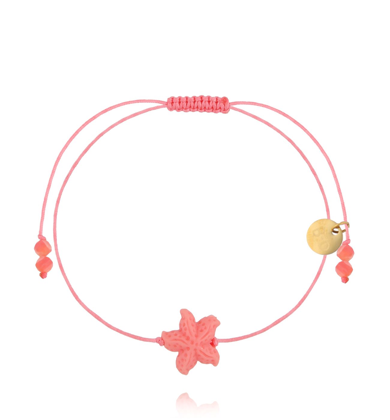 Bransoletka z rozgwiazdą na koralowym sznurku BMT0339 - By Dziubeka