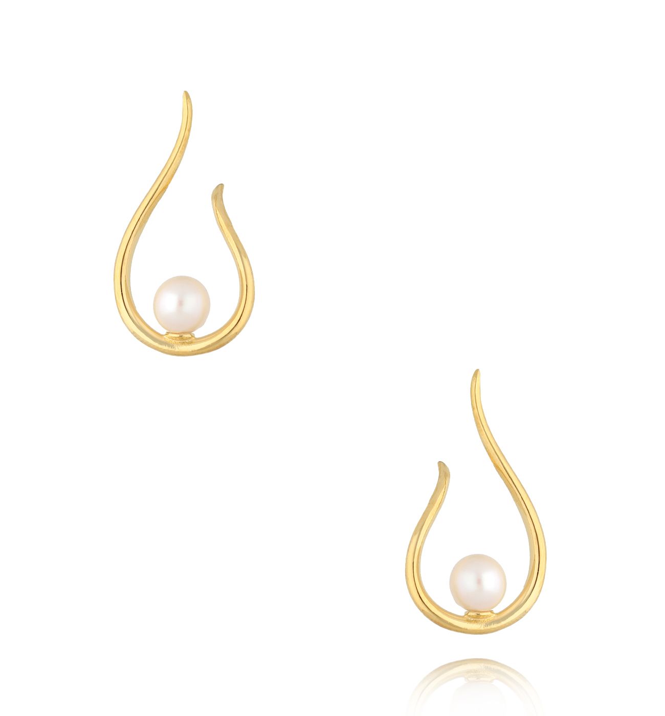 Kolczyki złote z perłą Godeleine - By Dziubeka