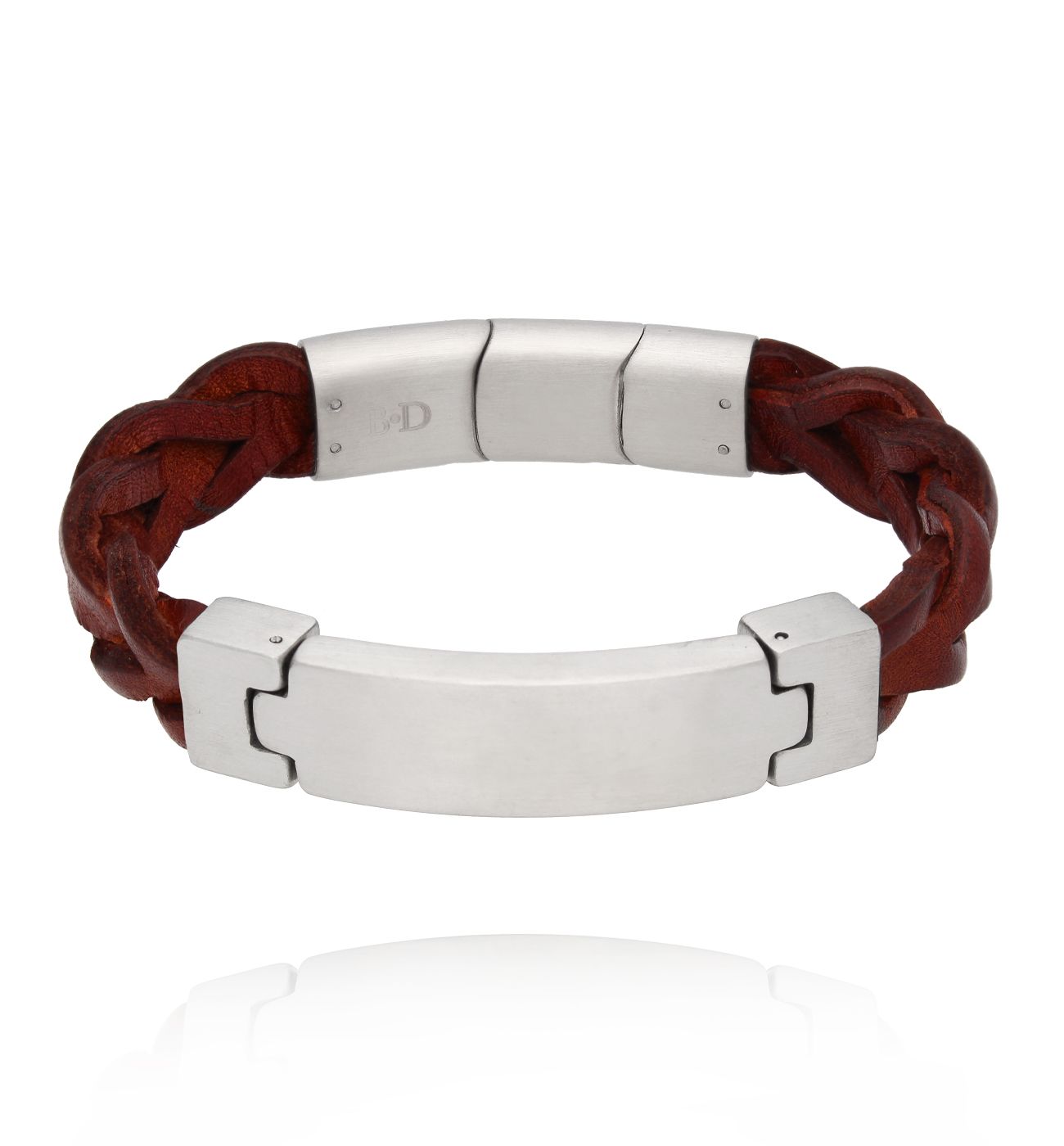 Bransoletka męska brązowa skórzana 75 - By Dziubeka