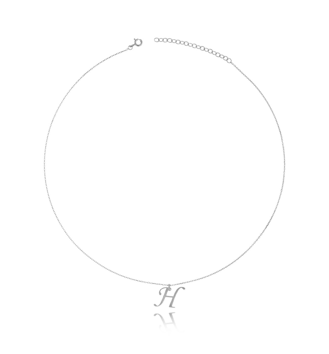 Naszyjnik srebrny z literką H - By Dziubeka