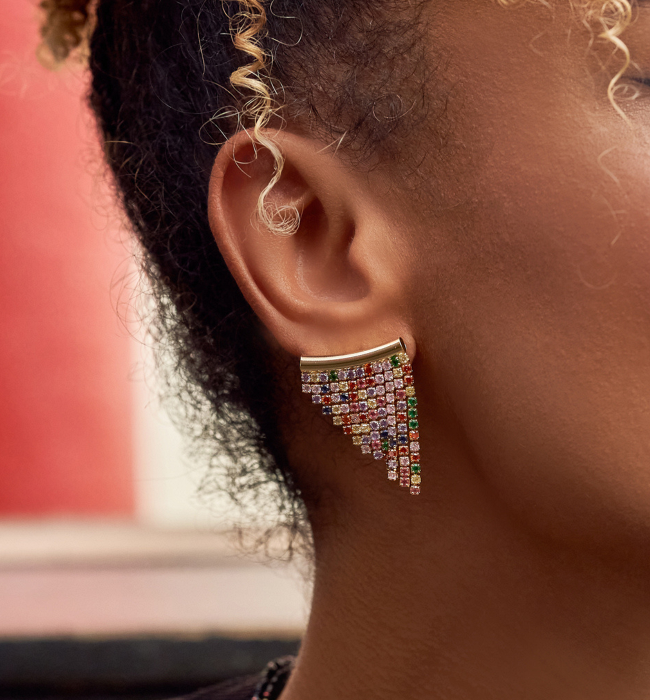 Kolczyki z kolorowymi kryształkami Fes - By Dziubeka