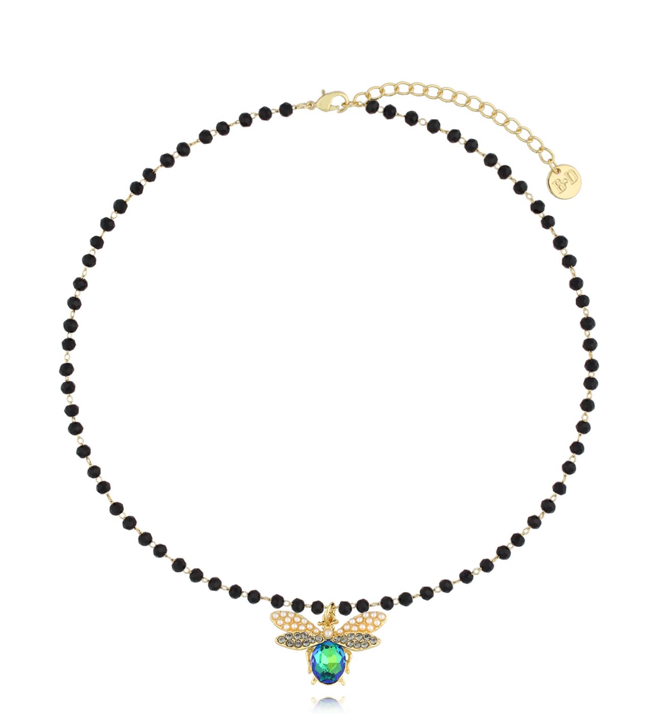 Naszyjnik z zielonym owadem - By Dziubeka