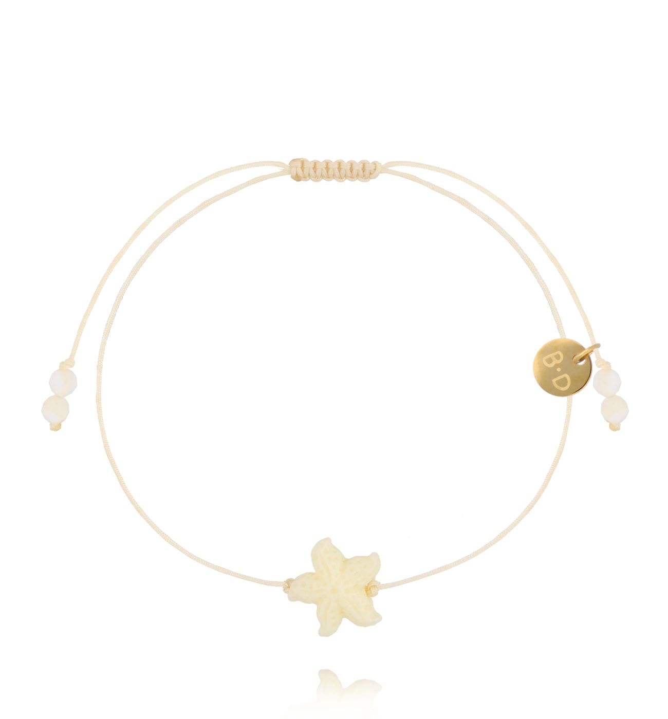 Bransoletka z rozgwiazdą na beżowym sznurku BMT0333