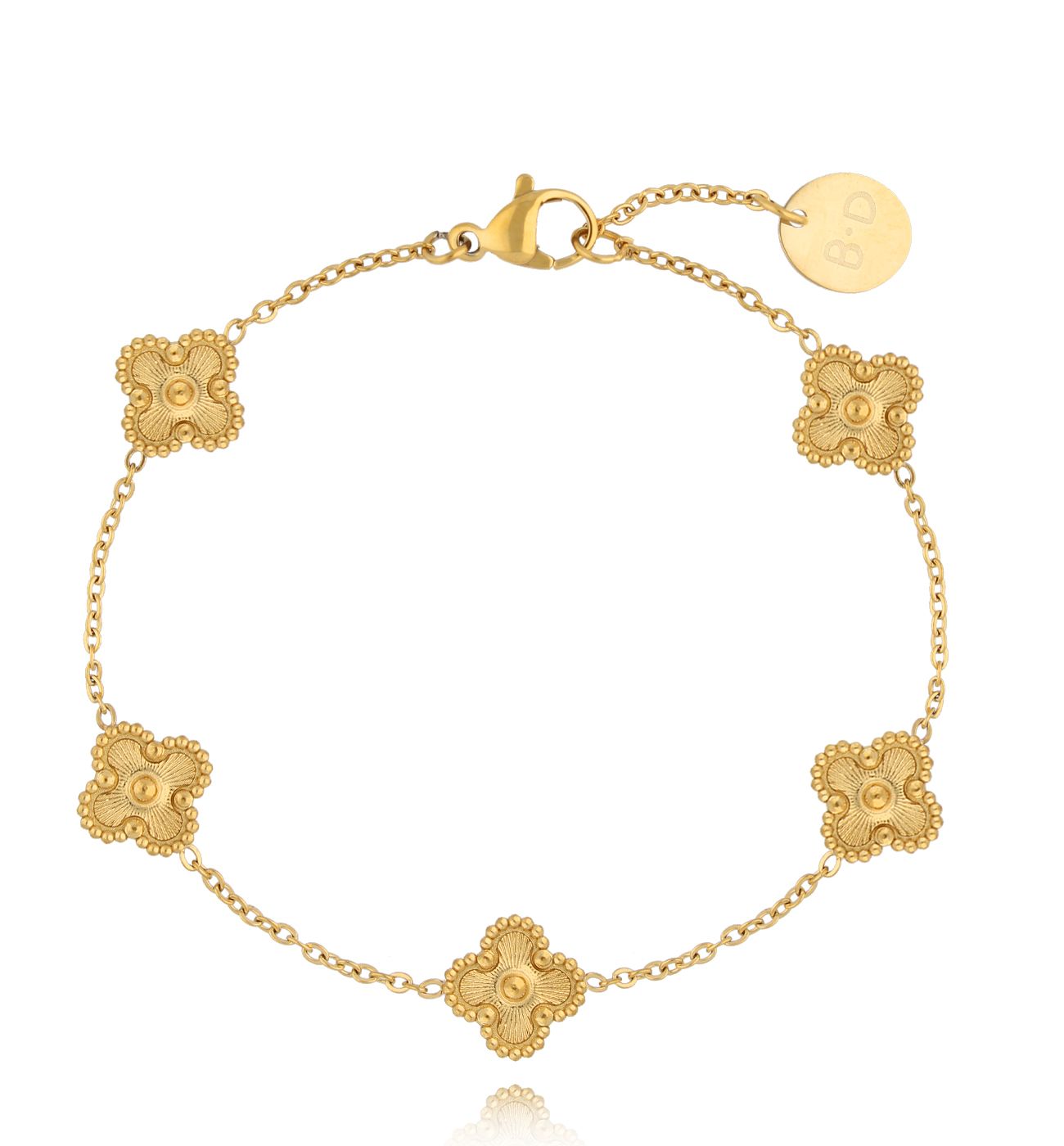 Bransoletka ze złotymi koniczynkami Clovers BSY0093