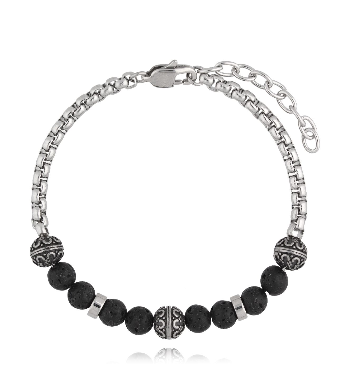 Bransoletka męska z lawą wulkaniczną Hallvor BMITC0649