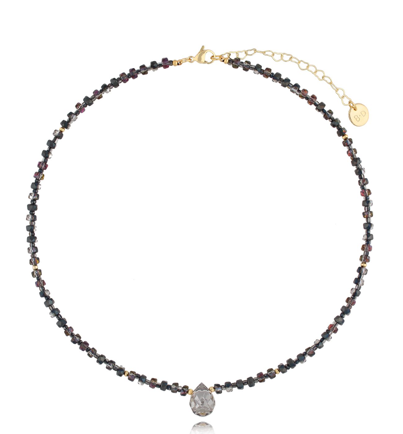 Naszyjnik z kryształkami ciemny Lise - By Dziubeka