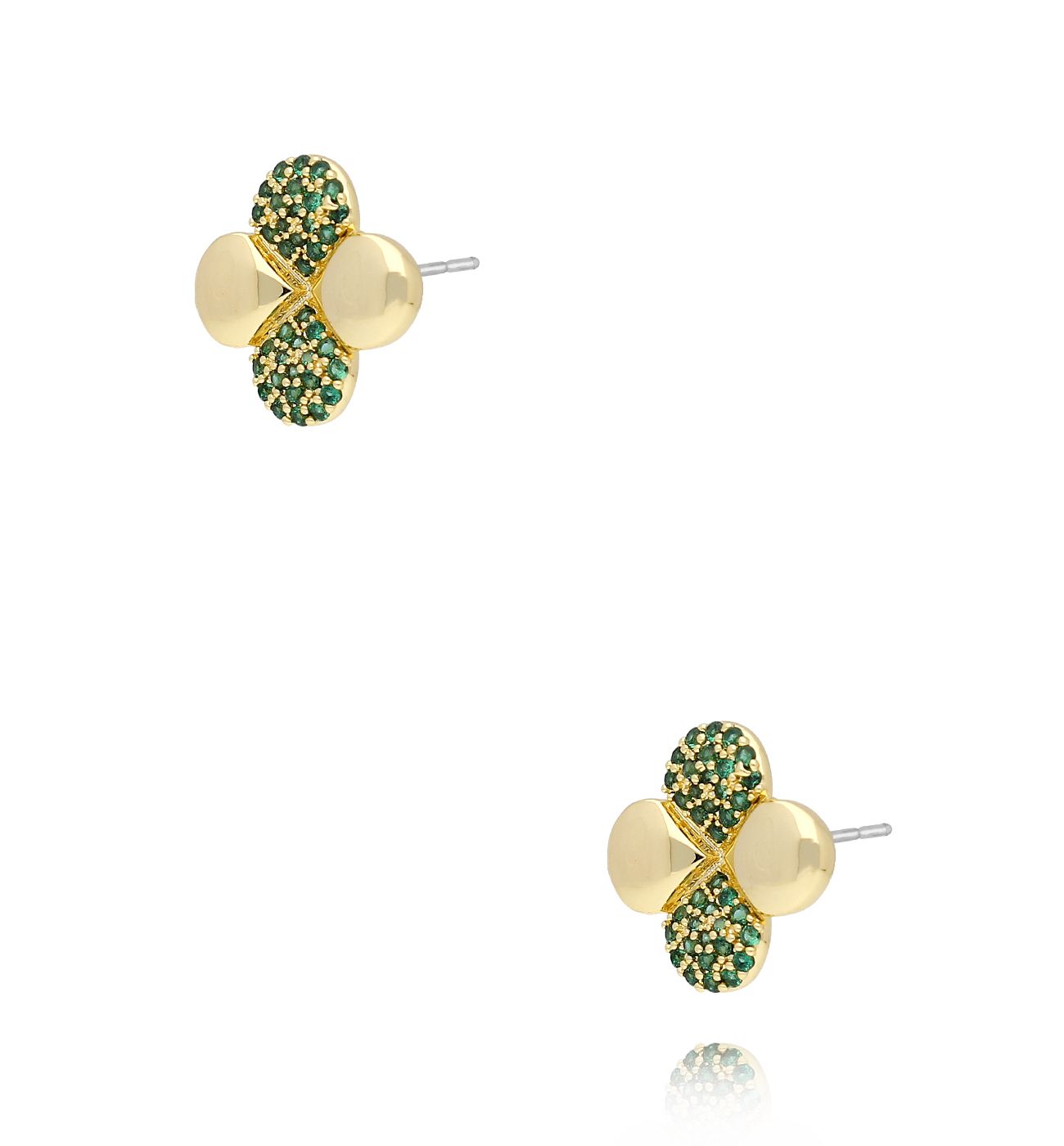 Kolczyki koniczynki złote KLU0023 - By Dziubeka