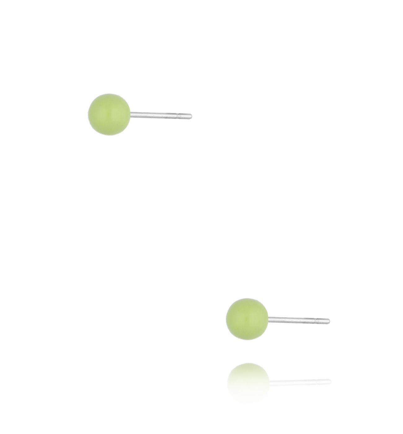 Kolczyki kulki z zieloną emalią 4 mm Enamel Balls - By Dziubeka