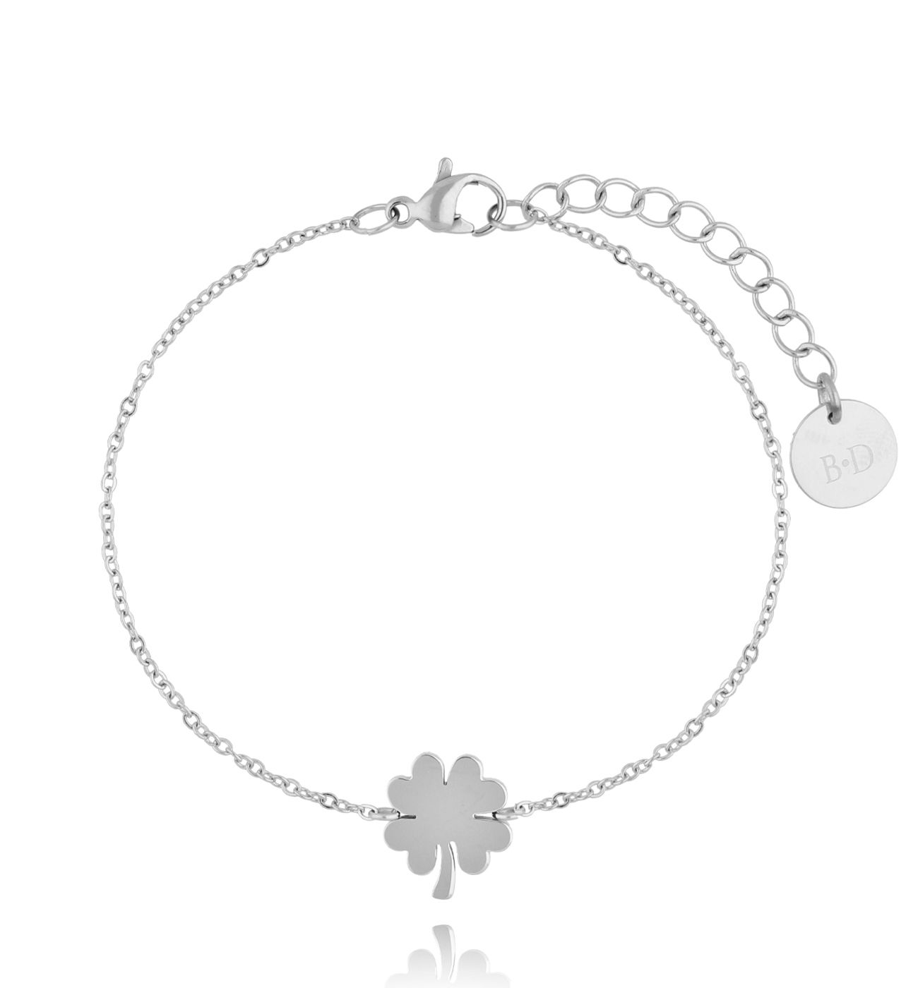 Bransoletka ze srebrną koniczynką Lucky Clover - By Dziubeka