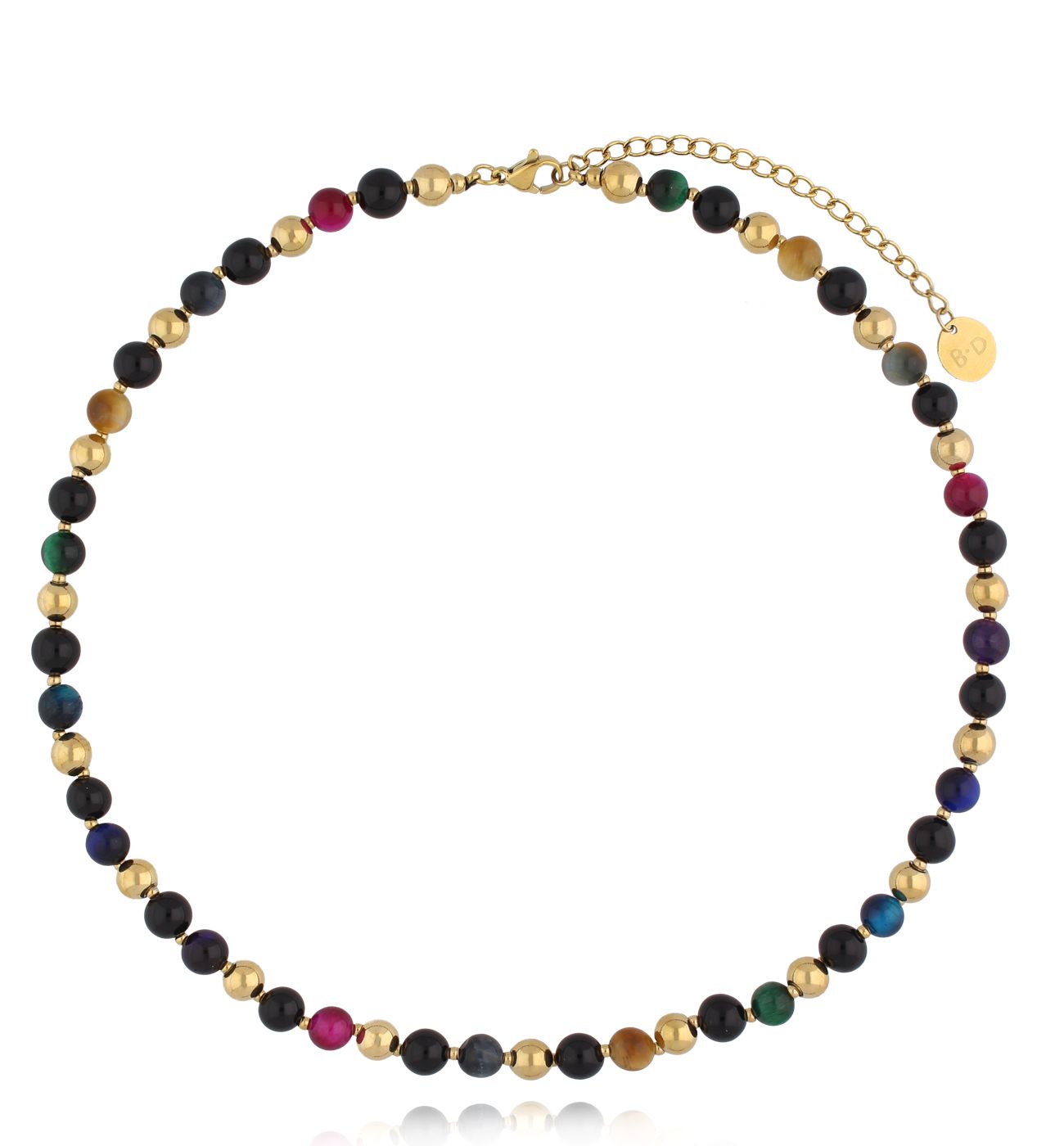 Naszyjnik z agatami i tygrysim okiem - By Dziubeka