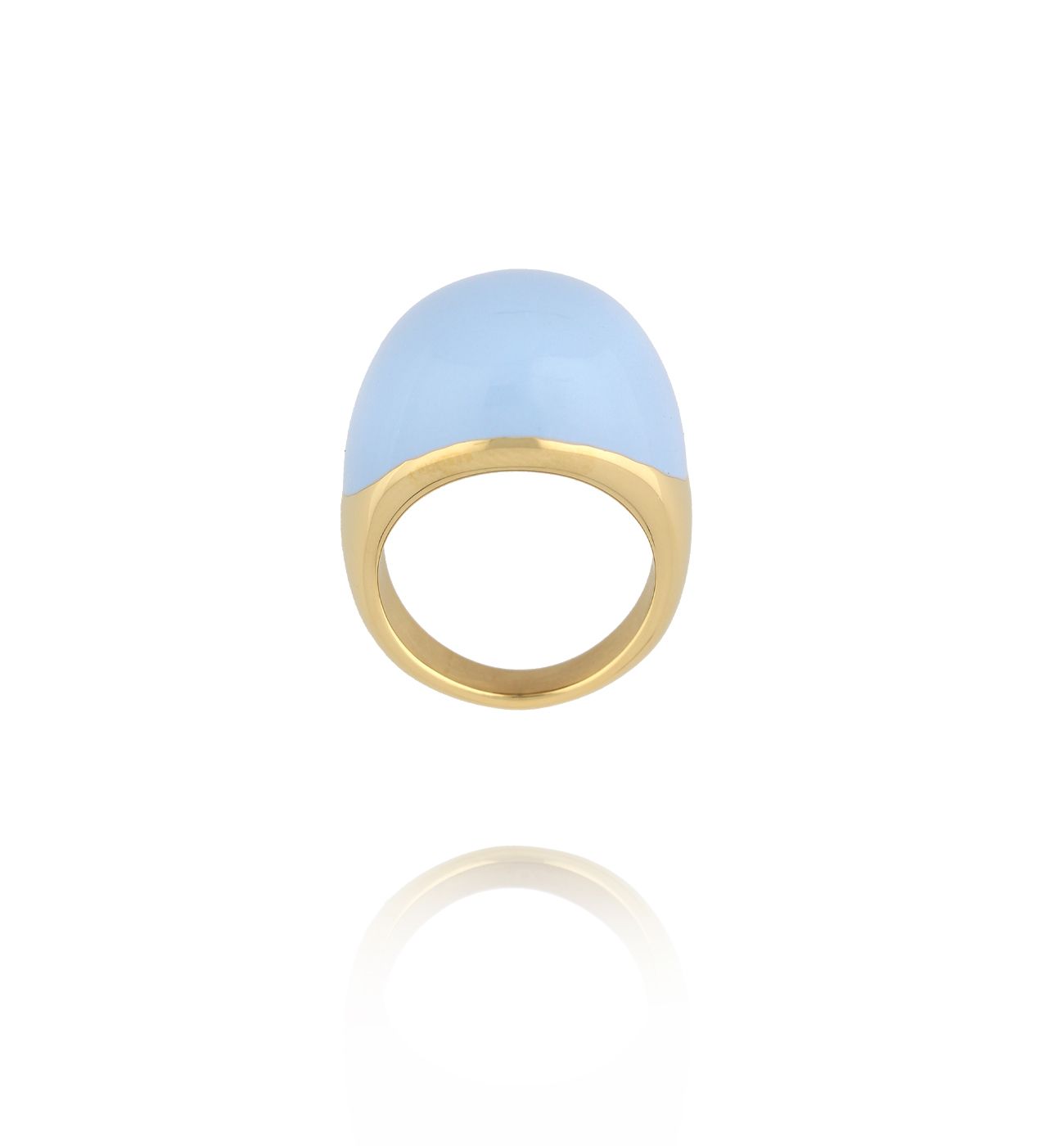 Pierścionek złoty z błękitną emalią PSA1094