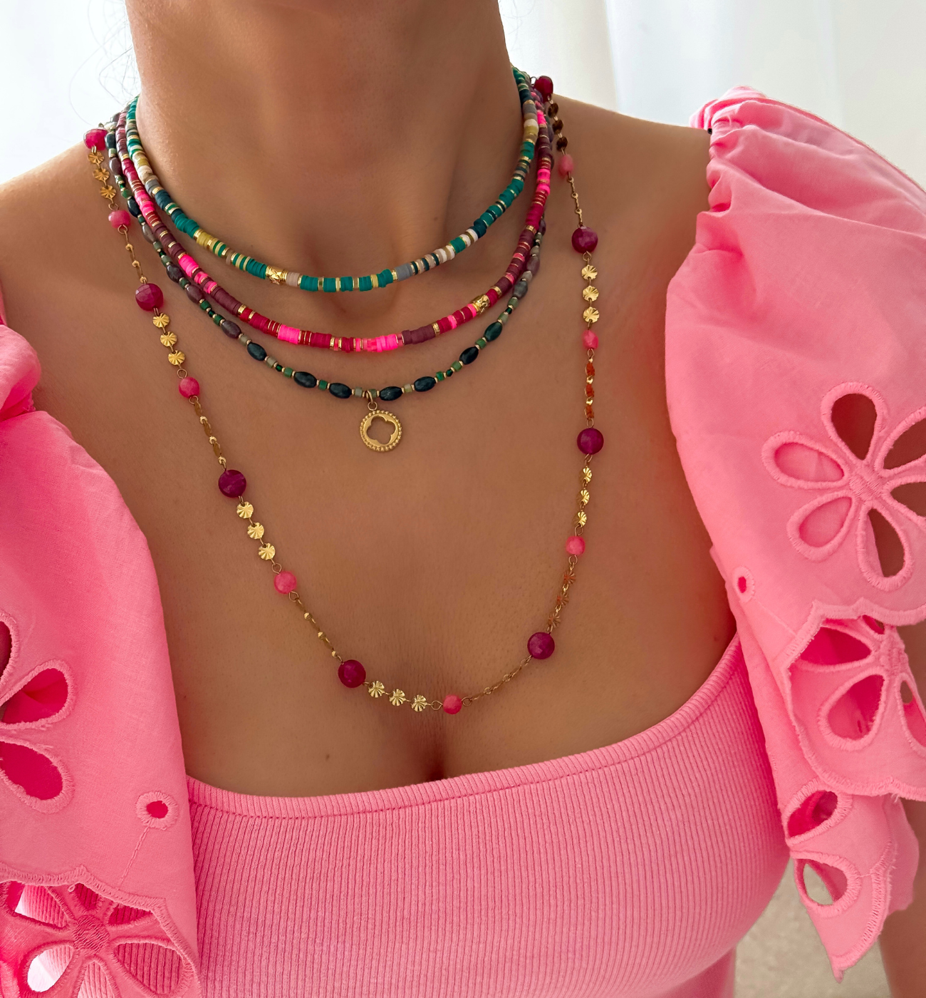 Zestaw kolorowych naszyjników Z0411 - By Dziubeka