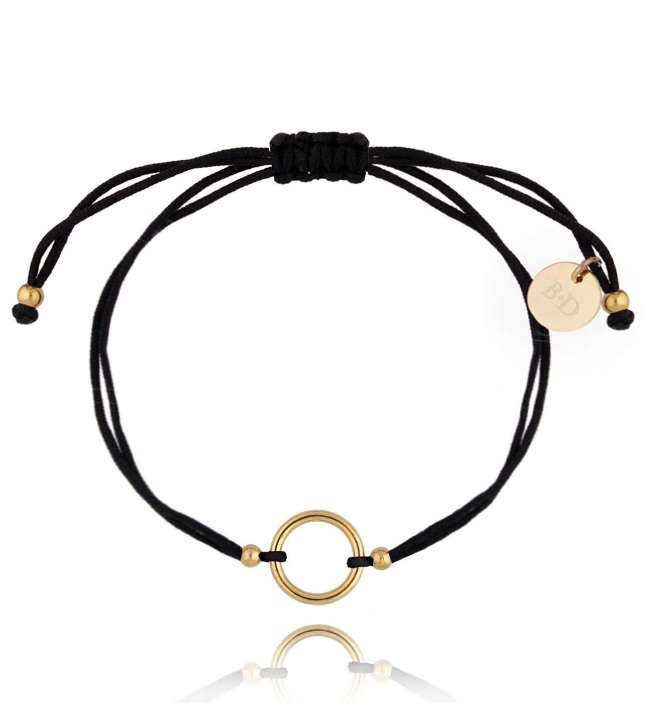 Bransoletka czarno-złota z kółeczkiem Karma BGL0533