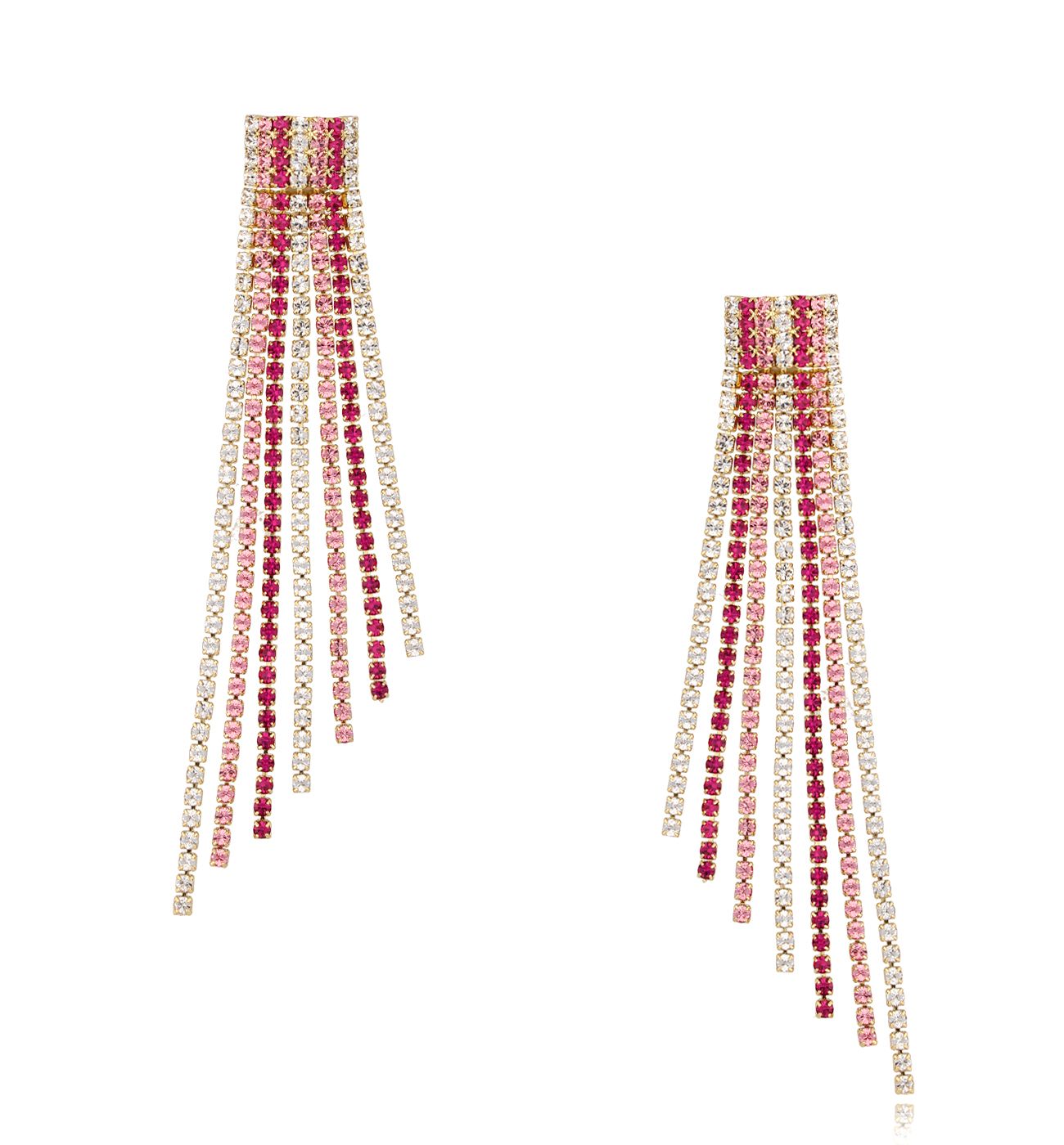 Kolczyki złote z kolorowymi kryształkami Carnival - By Dziubeka