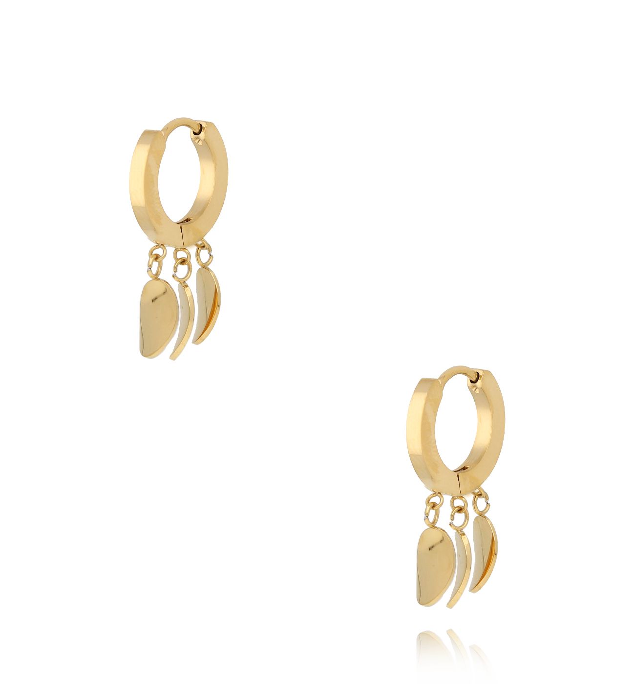 Kolczyki złote z blaszkami Pendenti - By Dziubeka