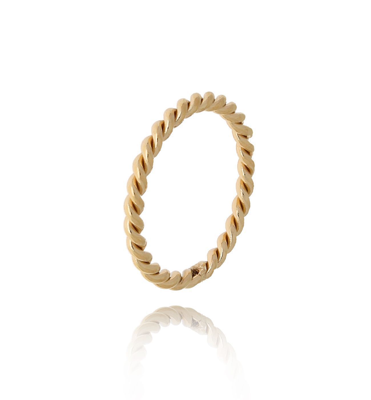 Pierścionek pozłacany ze stali szlachetnej Tangle - By Dziubeka