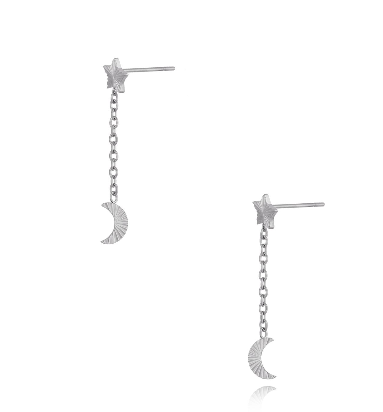 Kolczyki srebrne z gwiazdkami i księżycami Lille - By Dziubeka