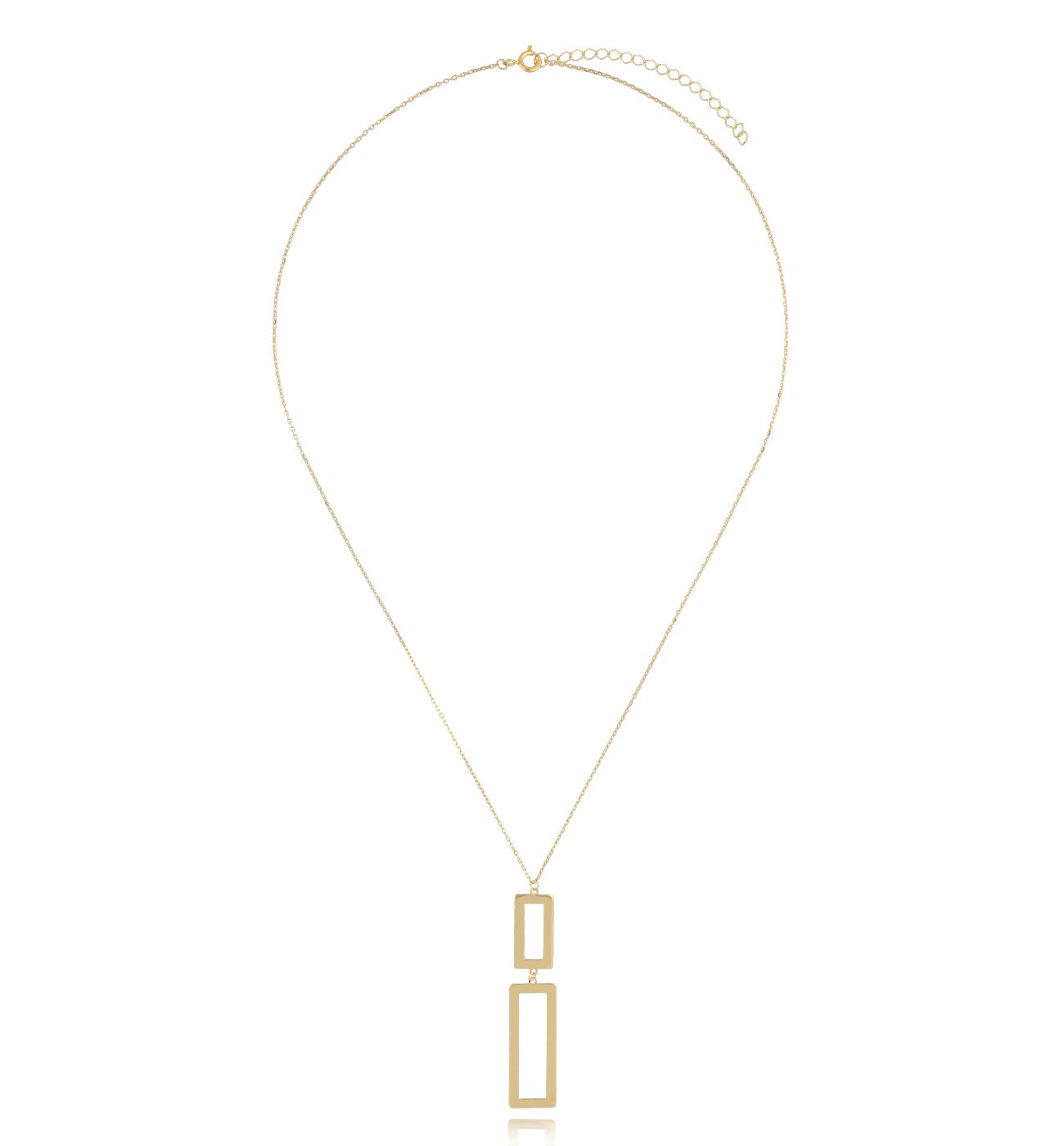 Naszyjnik złoty z prostokątną zawieszką Gisèle NSE0172