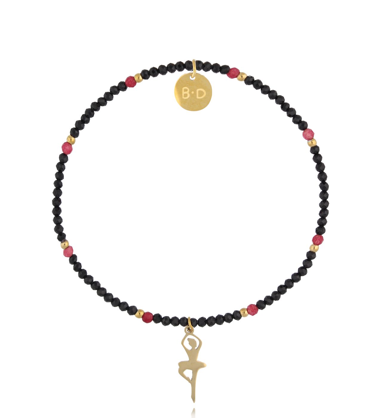 Bransoletka z turmalinami i baletnicą - By Dziubeka