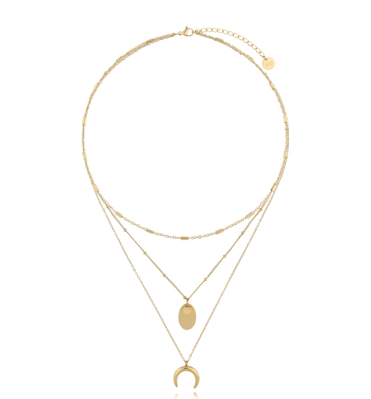 Naszyjnik warstwowy z księżycem złoty Pertuis NSA1065