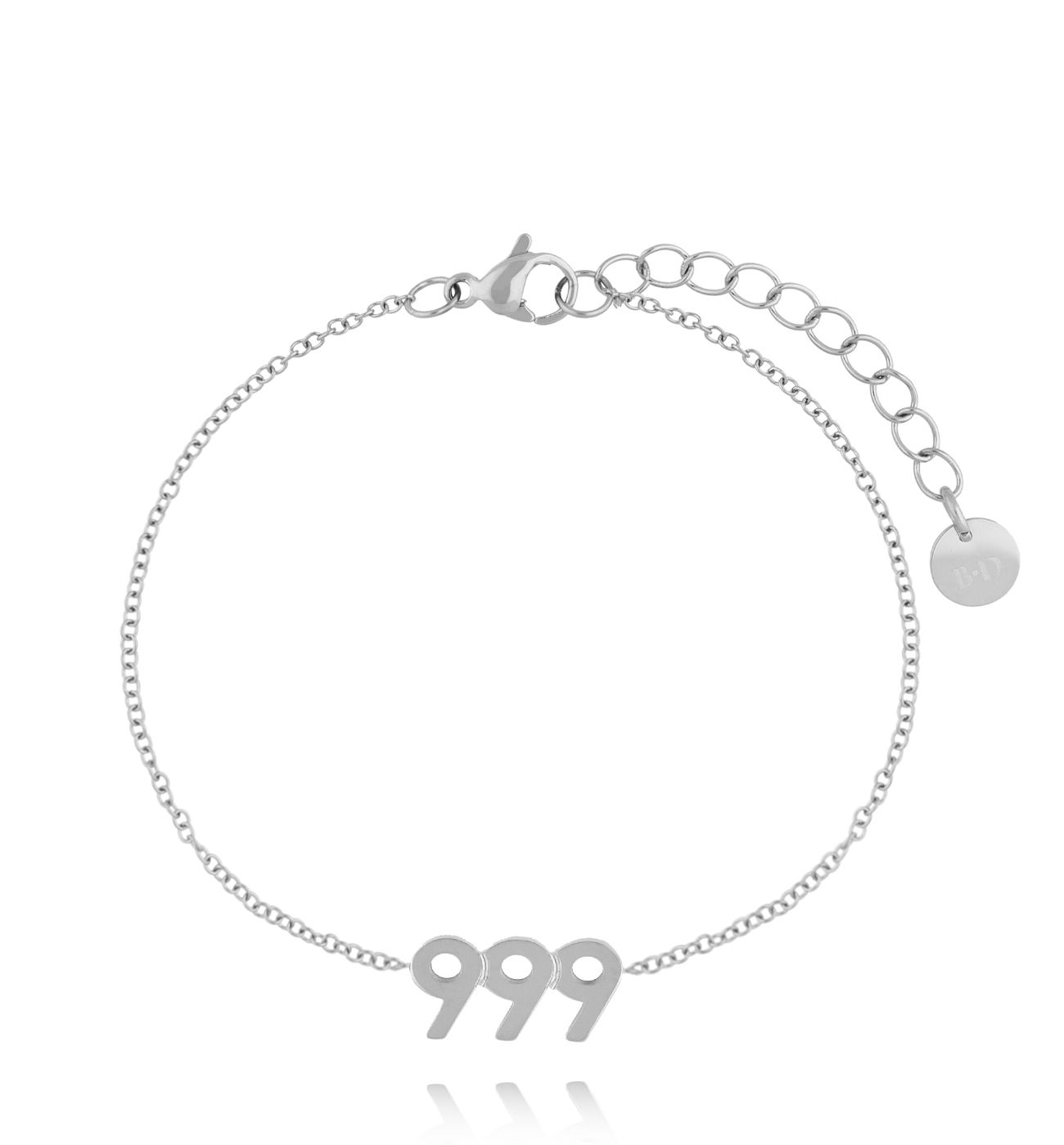 Bransoletka z anielską liczbą 999 srebrna BSA0874