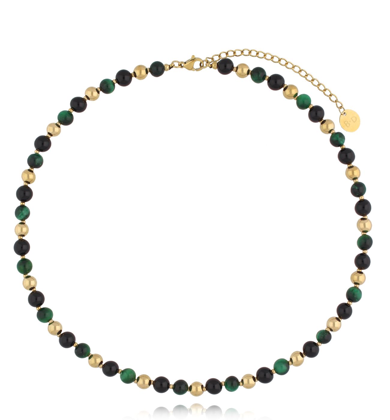 Naszyjnik z agatami i tygrysim okiem - By Dziubeka