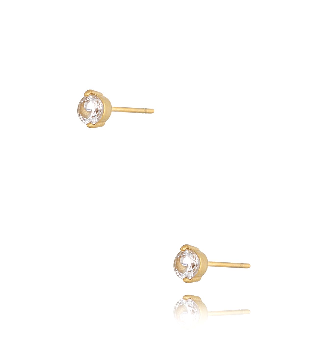 Kolczyki złote z transparentnymi cyrkoniami Herington - By Dziubeka