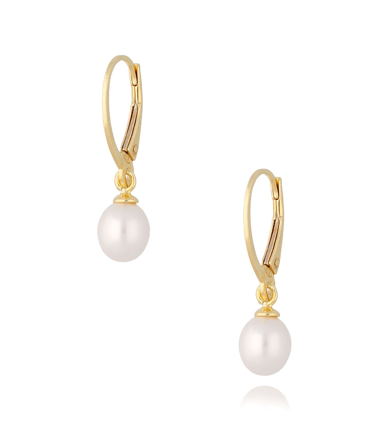 Kolczyki srebrne pozłacane z perłami KSE0082