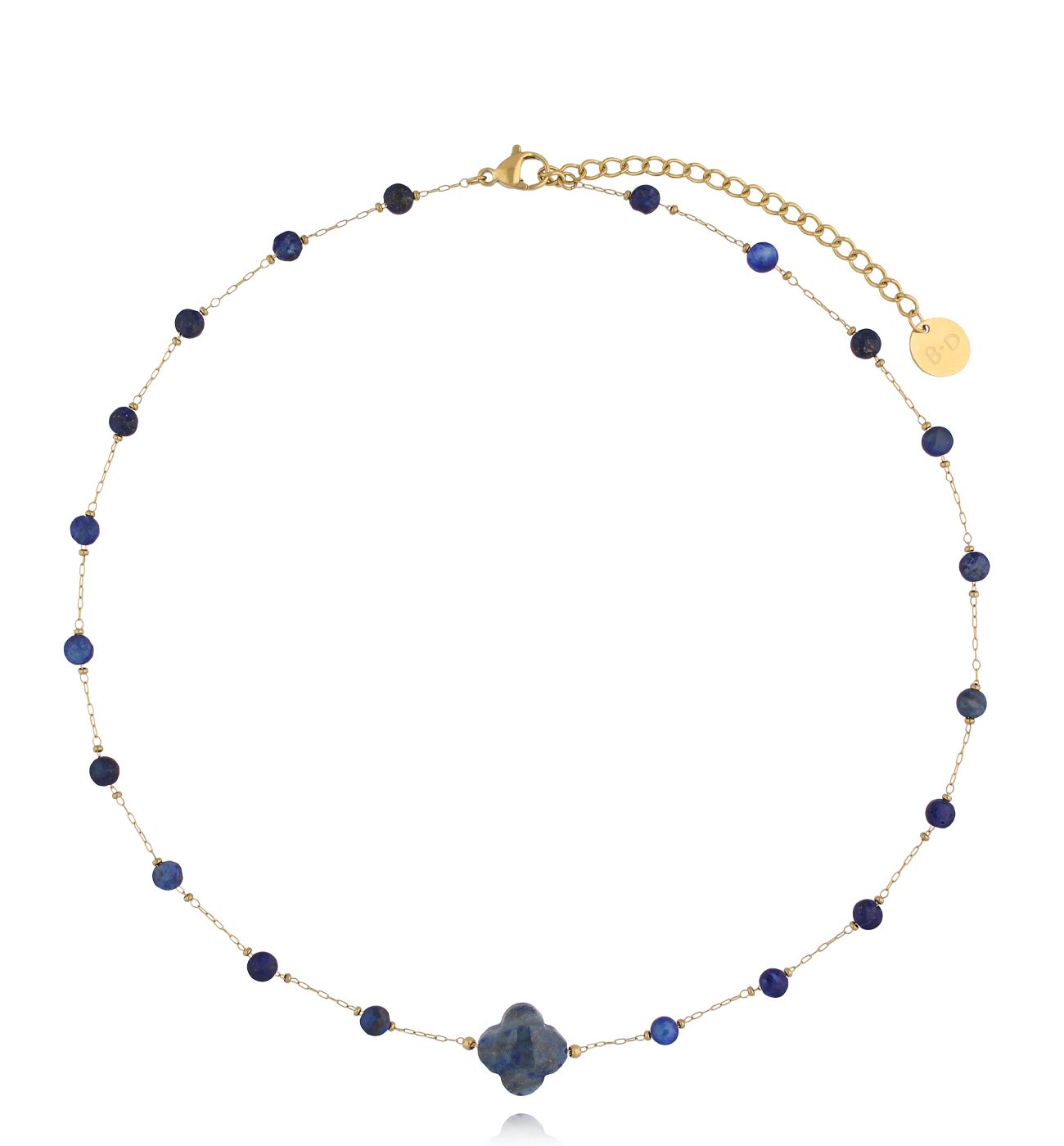 Naszyjnik z koniczynką i lapisami NPA1317