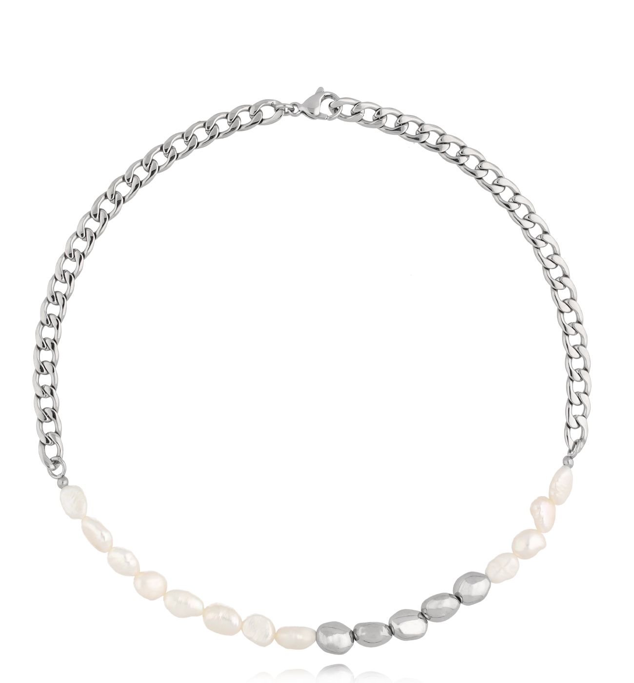 Naszyjnik srebrny z perłami Ideal NSA0915