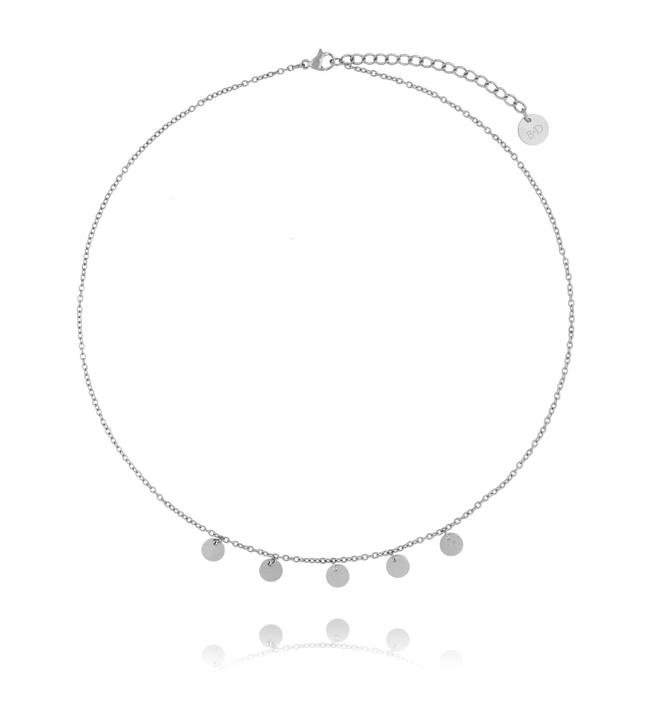 Naszyjnik srebrny z kółeczkami ze stali szlachetnej NSA0047