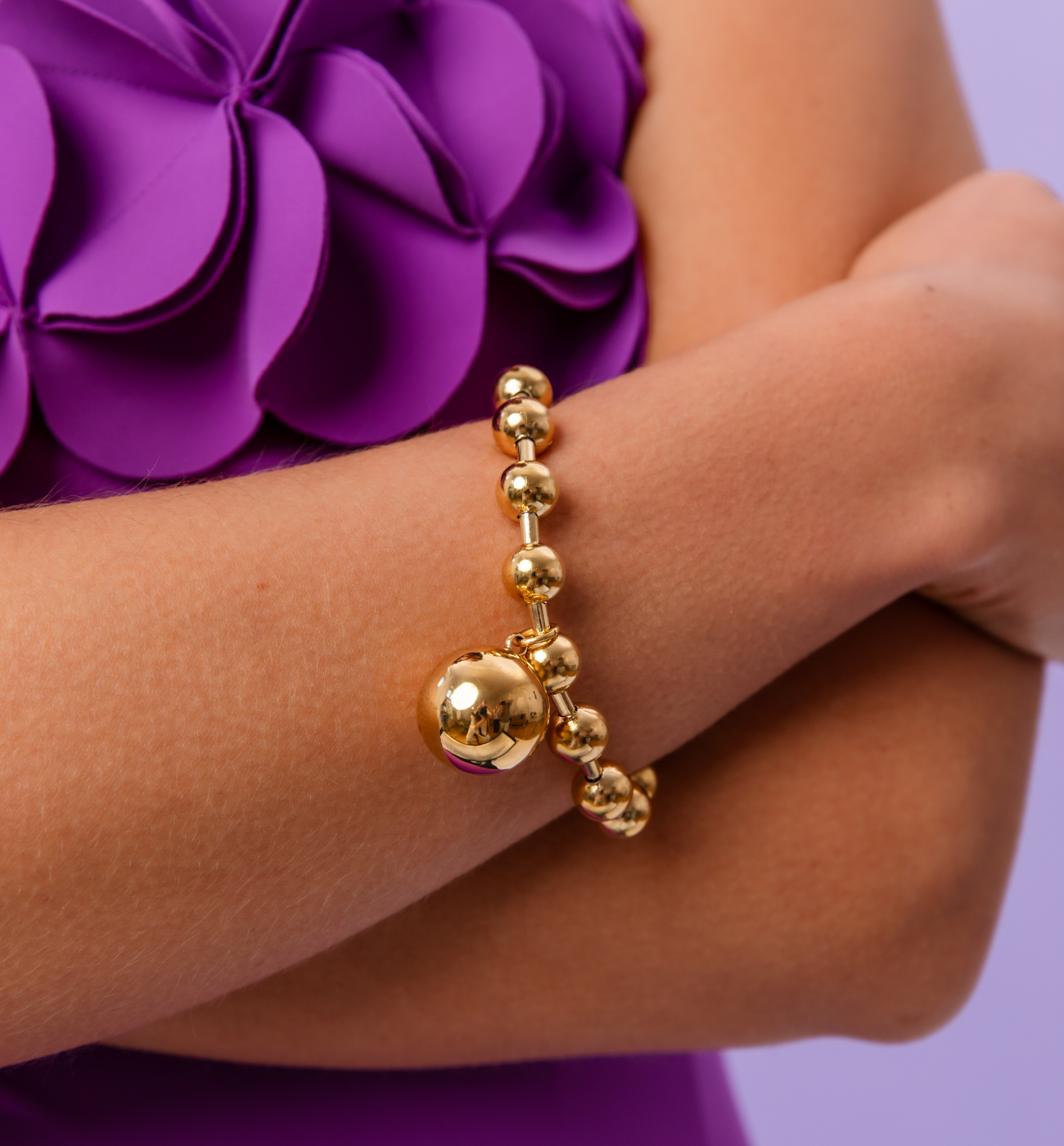 Bransoletka złota z kulkami BSY0389