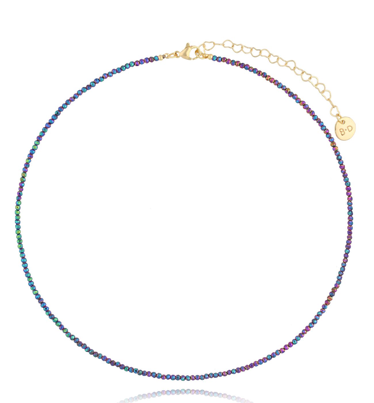 Naszyjnik z fioletowo niebieskimi hematytami Mini Fina NTW1077