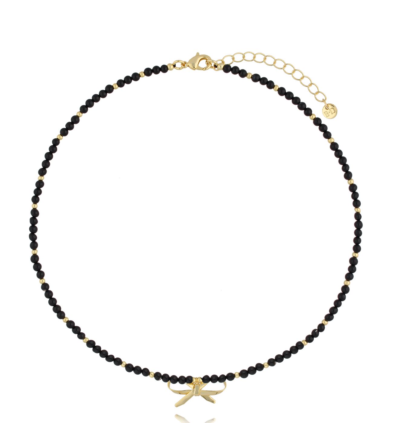 Naszyjnik czarny z kokardką - By Dziubeka