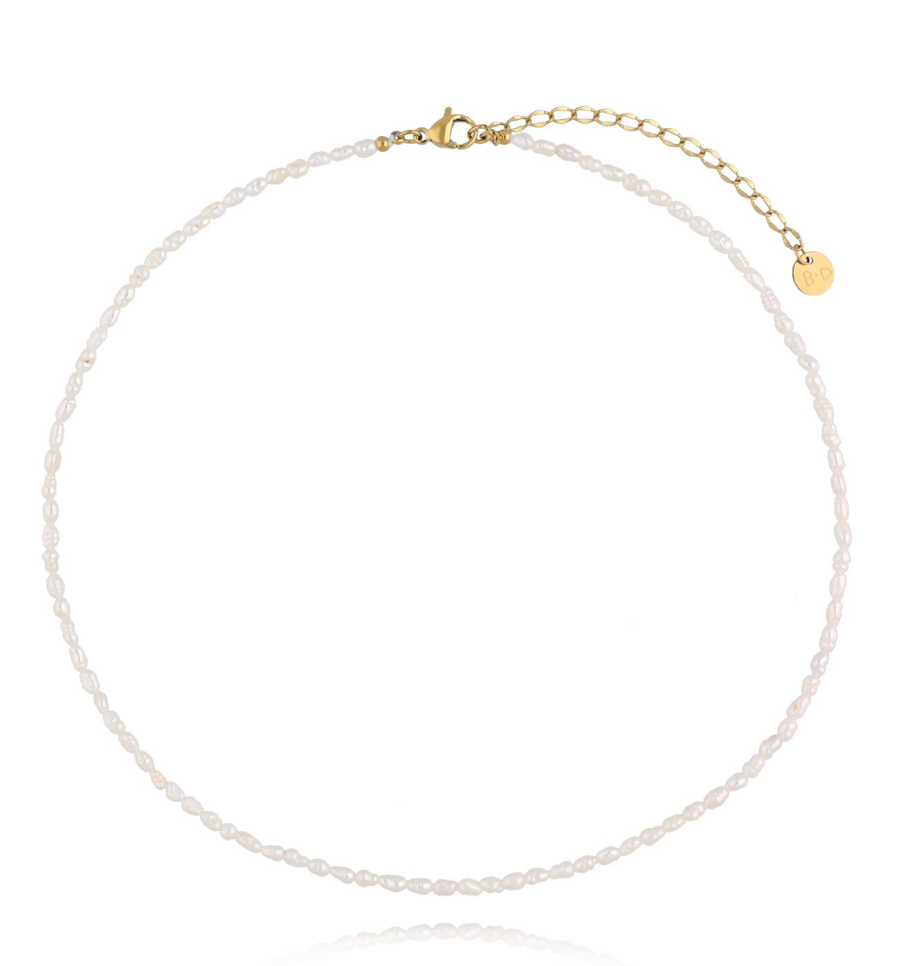 Naszyjnik delikatny z drobnych białych perełek - By Dziubeka