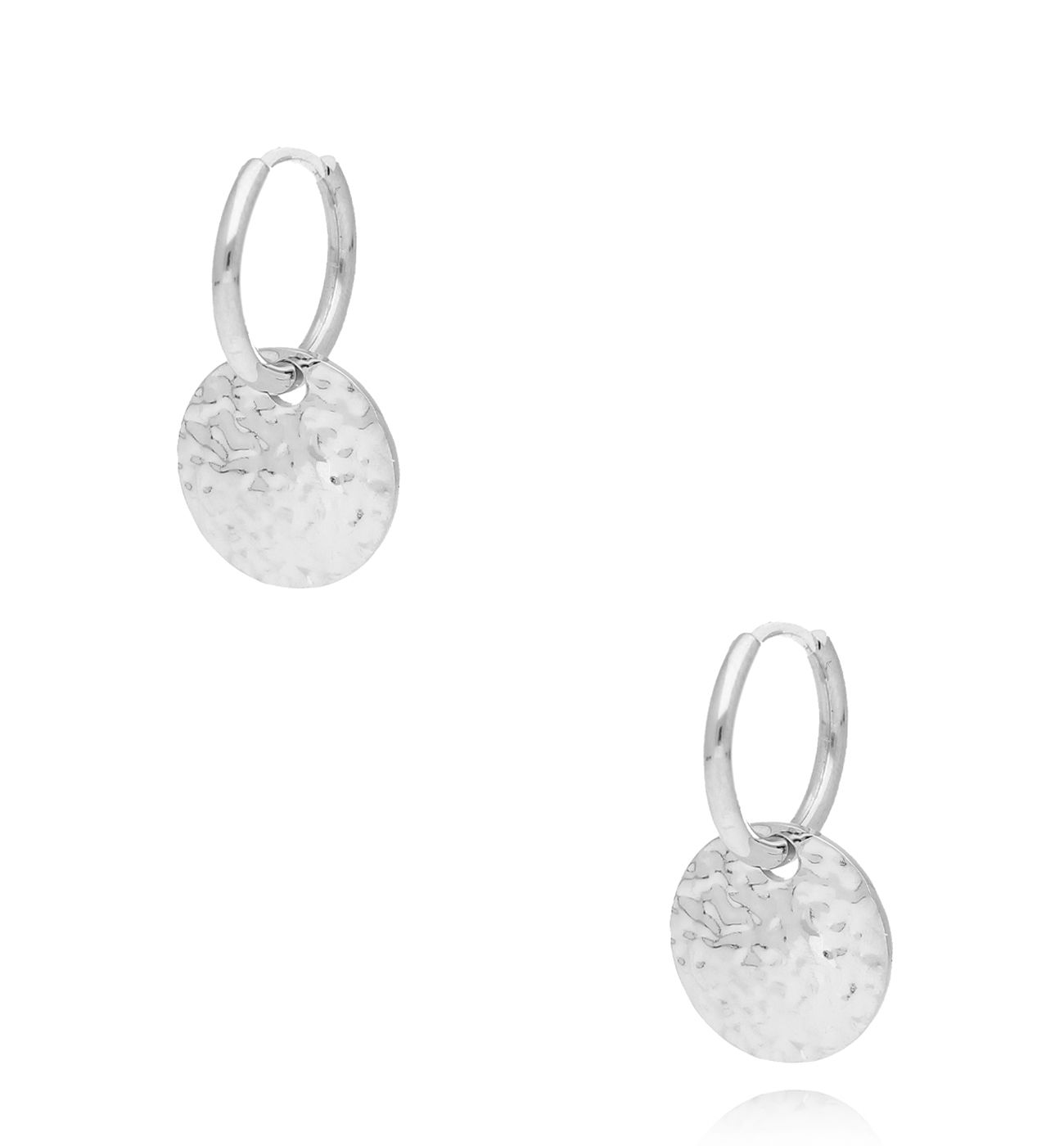 Kolczyki srebrne z gniecioną blaszką Crushed - By Dziubeka