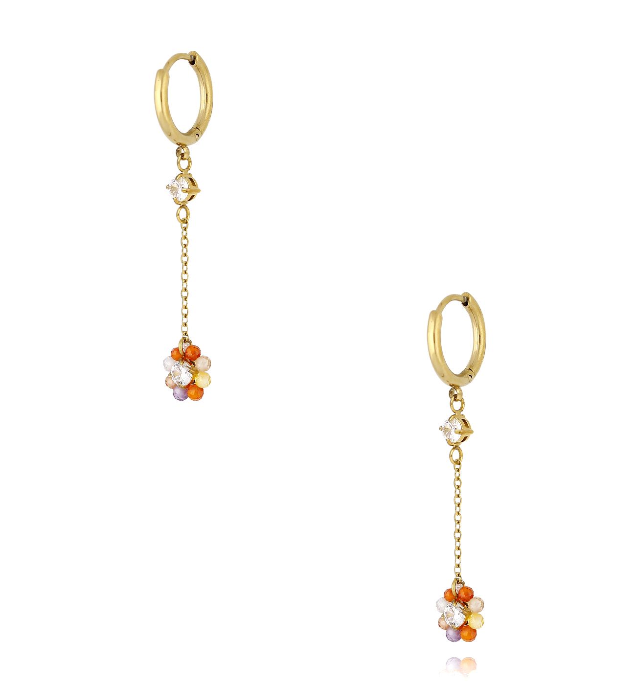 Kolczyki złote z kolorowymi cyrkoniami Miranda KSC0129 - By Dziubeka