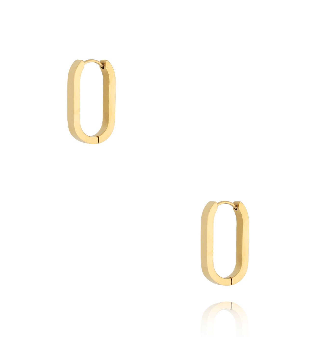 Kolczyki złote owalne Artistry - By Dziubeka