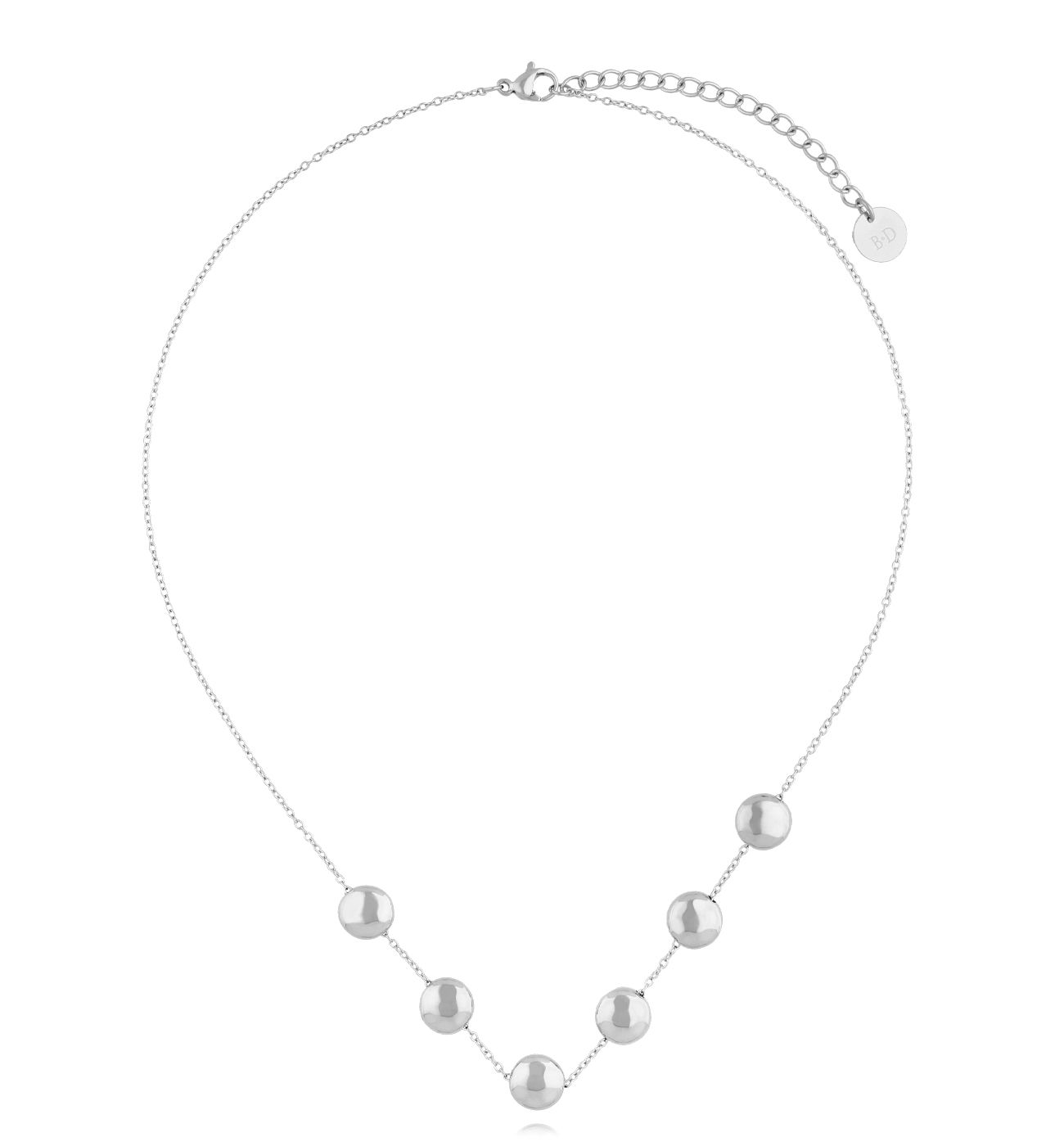 Naszyjnik z dyskami srebrny Circular Harmony - By Dziubeka