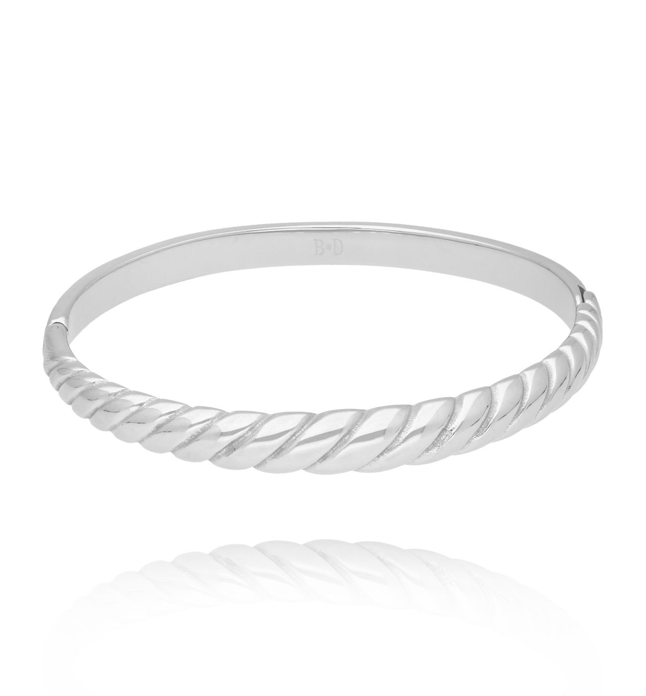 Bransoletka obręcz srebrna pleciona BSA0747