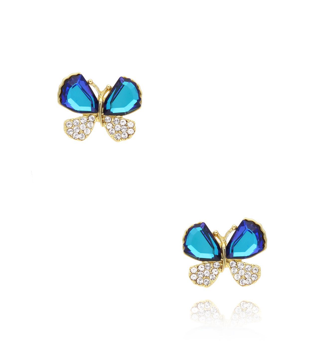 Kolczyki z niebieskim motylkiem Jardin - By Dziubeka