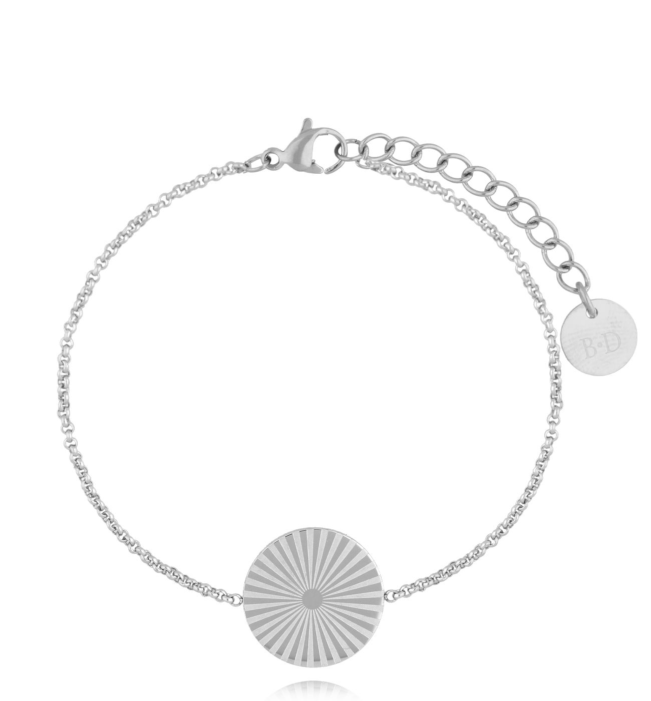 Bransoletka srebrna z dyskiem Hug - By Dziubeka