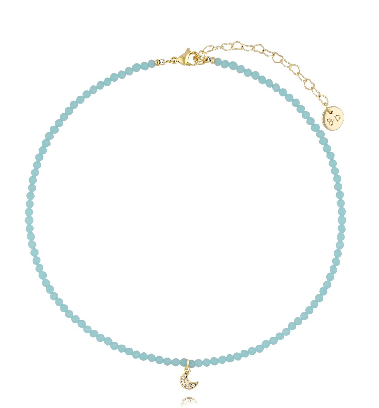 Naszyjnik turkusowy z księżycem - By Dziubeka